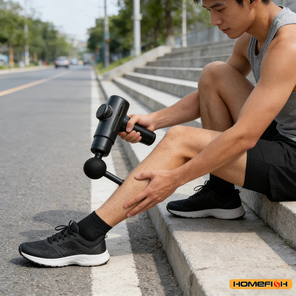 Pistolet de Massage électrique pour tissus profonds, masseur Facial, 8 têtes, bras, jambes arrière, relaxation musculaire pour le corps, le dos, le Sport, Fitness
