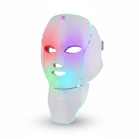 LED-Gesichtsmaske 7 Farben mit LED-Halslicht Photon-Maske Hautverjüngung Anti-Akne Beauty-Gerät Gesichtsstraffung straffender Massager