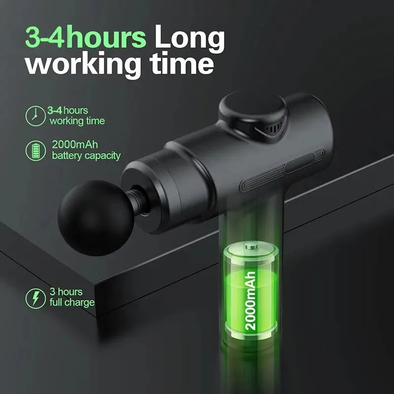 Pistolet de Massage électrique pour tissus profonds, masseur Facial, 8 têtes, bras, jambes arrière, relaxation musculaire pour le corps, le dos, le Sport, Fitness