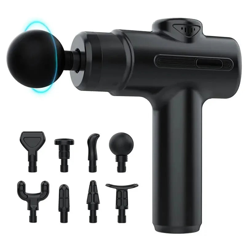 Pistolet de Massage électrique pour tissus profonds, masseur Facial, 8 têtes, bras, jambes arrière, relaxation musculaire pour le corps, le dos, le Sport, Fitness