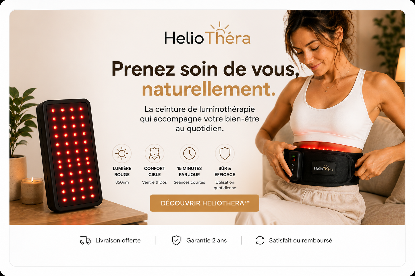 HelioThera™ – Ceinture de Luminothérapie Avancée